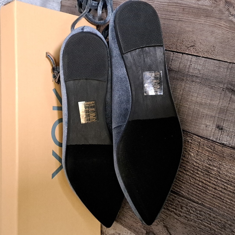 Yoki Shoes Urban Velvet Lace Up Flats Gray - Picture 5 of 11